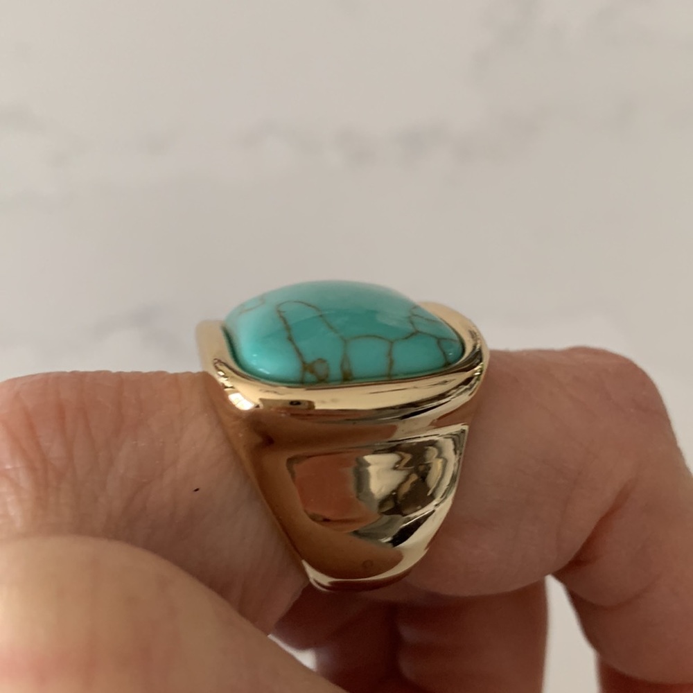 COPY - Aqua hued howlite ring size 8 - Picture 3 of 12